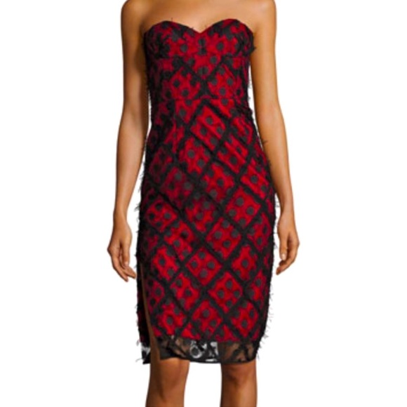 Milly Dresses & Skirts - Milly Alix Black and‎ Red Midi Dress Size 12